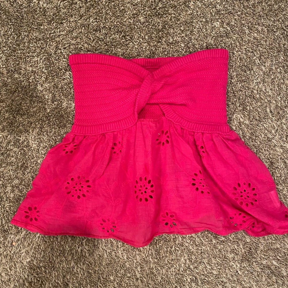 Amazon Pink Strapless Top